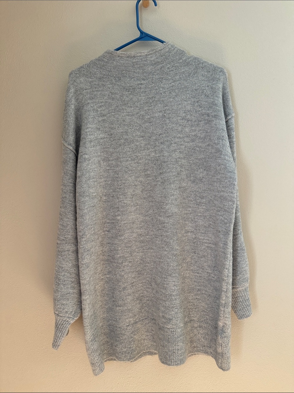 NWT Gap Maternity High Neck Oversized Tunic Sweater Dress Light Heather Grey XL